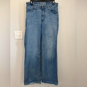 Kimes Ranch Olivia Light Wash Raw Hem Jeans 8 Long
